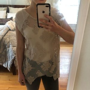 Tempo Paris Tops - Sheer Lace Top Tempo Paris Tops - Sheer Lace Top